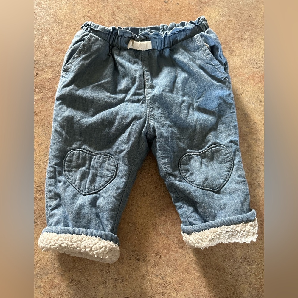 GAP Kids Blue Jeans with Heart Patches - Picture 1 of 4